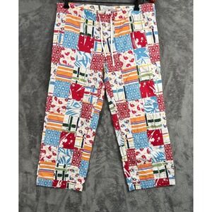 Abercrombie Fitch Y2K Patchwork Lounge Pants Womens XS 32x22 Prepster Capris